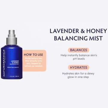 Naturopathica Lavender & Manuka Honey Balancing Mist, Facial Toner for Moisturizing, Calming and Balancing Skin, Facial Spray to Help Reduce Redness & Boost Hydration, 4 fl oz