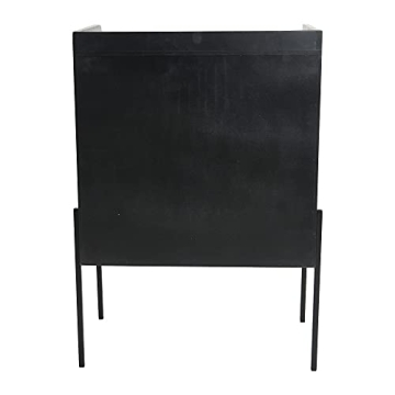 Stylish Cane Bar Cabinet in Black Finish for Home