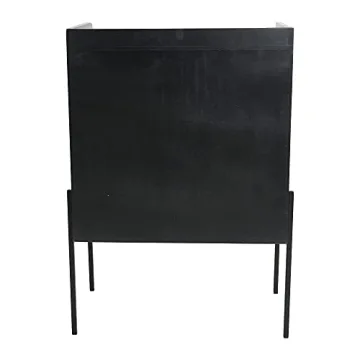 Stylish Cane Bar Cabinet in Black Finish for Home