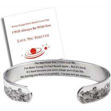 Jojomina Memorial Bracelet for Loss – Stainless Steel Cuff Gift