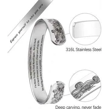 Memorial Bracelet for Loss - Stainless Steel Cuff