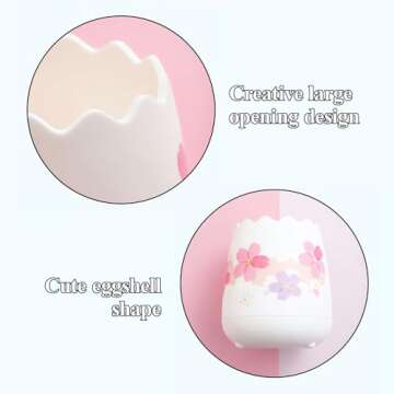 M&G Pen Holder Cute Pencil Holder for Desk, Sakura Pencil Cup Marker Holder Makeup Brush Holders, Desk Accessories Organizer for Office School Home 1 Pack (Random White or Pink)