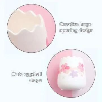 M&G Pen Holder Cute Pencil Holder for Desk, Sakura Pencil Cup Marker Holder Makeup Brush Holders, Desk Accessories Organizer for Office School Home 1 Pack (Random White or Pink)