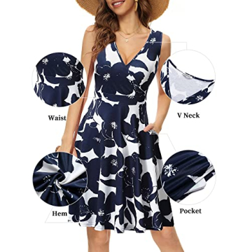 GUBERRY Summer Dresses A Line V Neck Sundress for Women