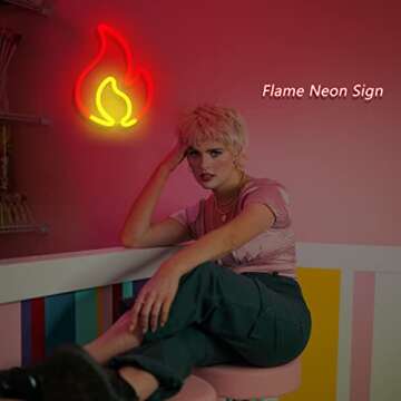 Flame Neon Sign - USB or Battery Powered Fire Light