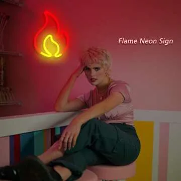 Flame Neon Sign - USB or Battery Powered Fire Light