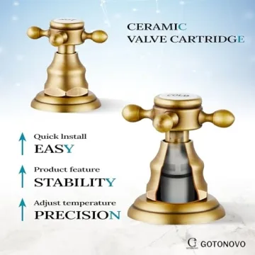 Gotonovo Antique Brass 8 Inch Widespread Bathroom Faucet