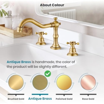 Gotonovo Antique Brass 8 Inch Widespread Bathroom Faucet