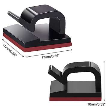 SOULWIT 50 Pcs Self Adhesive Cable Management Clips, Cable Organizers Sticky Wire Clips Cord Holder ...