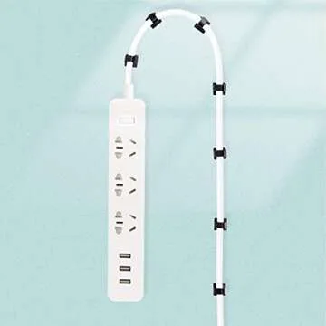 SOULWIT 50 Pcs Self Adhesive Cable Management Clips, Cable Organizers Sticky Wire Clips Cord Holder for TV PC Laptop Ethernet Cable Desktop Home Office (Black)