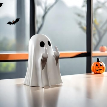 ZUZIF Halloween Ghost Figurine - Cute Spooky Resin Statue for Decor