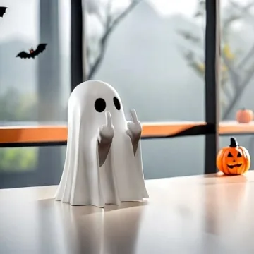 ZUZIF Halloween Ghost Figurine - Cute Spooky Resin Statue for Decor