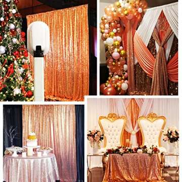 Poise3EHome Rose Gold Sequin Backdrop for Events