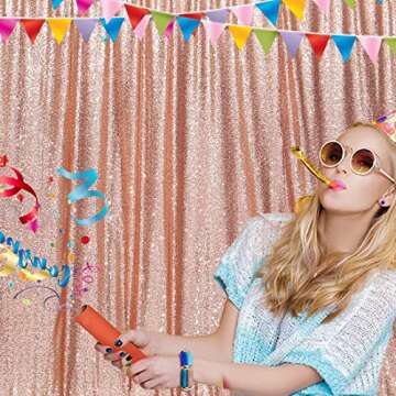 Poise3EHome Rose Gold Sequin Backdrop for Events