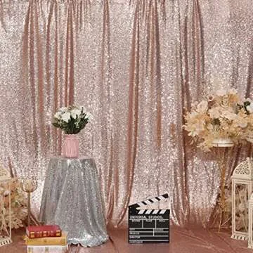 Poise3EHome Rose Gold Sequin Backdrop for Events