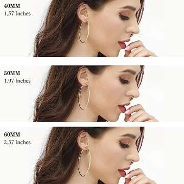 Elegant Sterling Silver Hoop Earrings Set for Women 3 Sizes