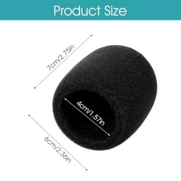 Piriuuo 2 Pcs Microphone Covers Foam, Soft Mic Covers for Microphones Microphone Windscreen Foam Mic...