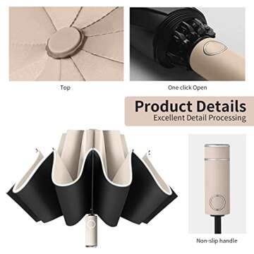 Cloudia Windproof Travel Umbrella - Compact & Stylish