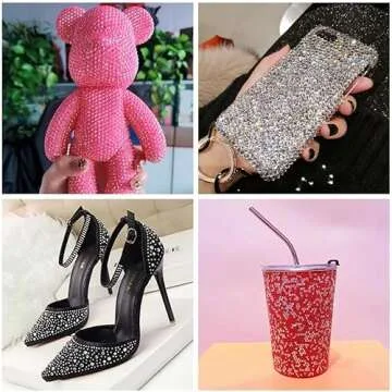 30g Mix Pink Half Pearls & Rhinestones for Crafts