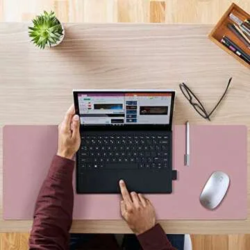 Aothia Double-Sided Desk Pad, Large Mouse Pad, Office Desk Mat, Non-Slip PU Leather Desk Blotter, Laptop Desk Pad, Waterproof Desk Writing Pad for Office and Home(Purple, 23.6" x 13.7")