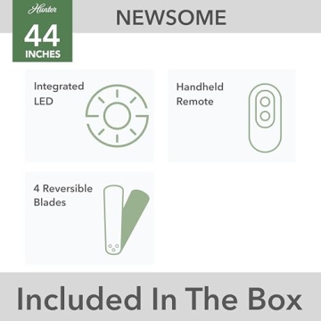 Hunter 59244 Dempsey Ceiling Fan Fresh White Modern Elegance