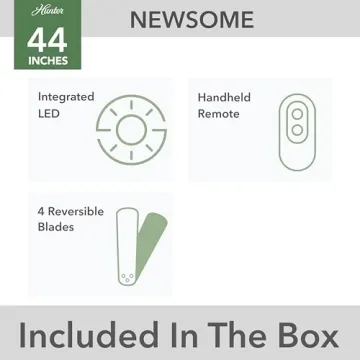 Hunter 59244 Dempsey Ceiling Fan Fresh White Modern Elegance