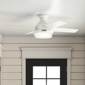 Hunter 59244 Dempsey Ceiling Fan Fresh White Modern Elegance