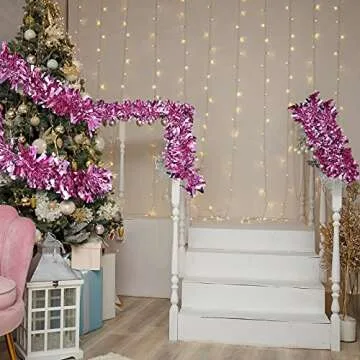 Dingion 59 Feet Christmas Tinsel Garland for Festive Decor