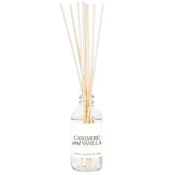 Sweet Water Decor Cashmere and Vanilla Reed Diffuser Set - Cashmere, Sandalwood, Milky Coconut, Bourbon Vanilla Scented Diffuser - Scent Diffusers for Home, Long Lasting Fragrance, Made in the USA