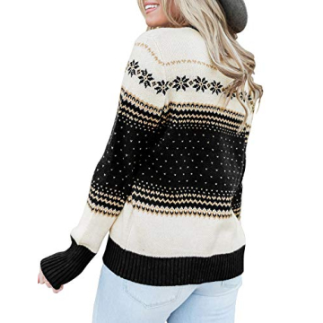 Festive Women's Holiday Knit Sweater Warm Winter Pullover