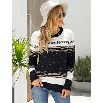 Festive Women's Holiday Knit Sweater Warm Winter Pullover