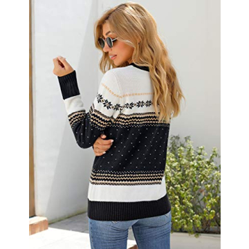 Festive Women's Holiday Knit Sweater Warm Winter Pullover