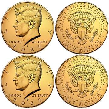 2018-D 24K Gold Gilded JFK Kennedy Half Dollar Coin - Limited Offer!