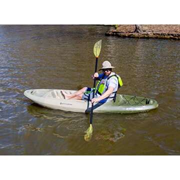 perception Kayaks Zip 9.5, Sit on Top Kayak for All-Around Fun, Stable and Fast, Rear Storage with Tie Downs, 9' 6", Classic Camo