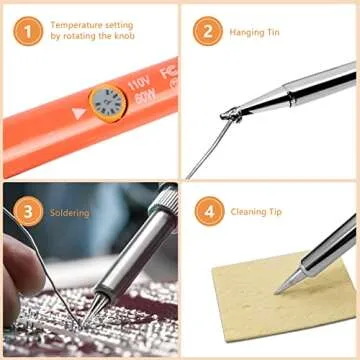 Soldering Iron, 60W 110V Adjustable Temperature Soldering Iron Pen, Portable Welding Tool, Fast Heating, for Electronic Repair, Jewelry, DIY