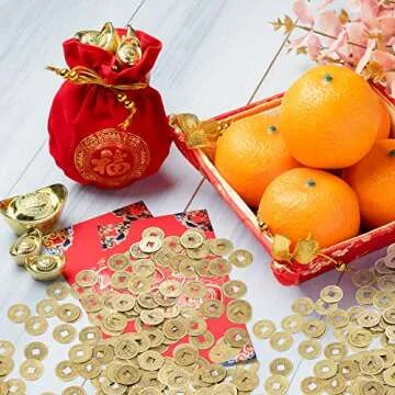 Boao 100 Pieces Chinese Coins Chinese New Year Feng Shui Coins I-Ching Ornament for Wealth and Good Luck (0.8 Inch)