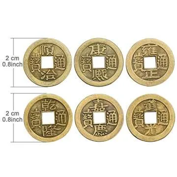 Boao 100 Pieces Chinese Coins Chinese New Year Feng Shui Coins I-Ching Ornament for Wealth and Good Luck (0.8 Inch)