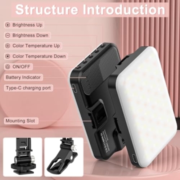 ANAUTIN 60 LED Selfie Light with 7 Modes 10-Level Brightness