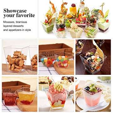 Elegant 50 Pack 3.5 Oz Mini Dessert Cups for Every Event