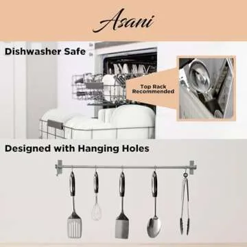 Asani 25-Piece Stainless Steel Kitchen Utensil Set | Non-Stick Cooking Gadgets and Tools Kit | Durable Dishwasher-Safe Cookware Set | Kitchenware Gift Idea, Best New Apartment Essentials