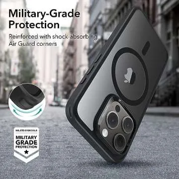 ESR MagSafe Compatible Military-Grade Clear Black Phone Case for iPhone 15 ProMax