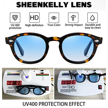 SHEEN KELLY Retro Oval Sunglasses with UV400 Protection