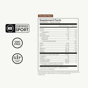 Momentous Recovery Grass-Fed Whey Protein Powder - 20g Post-Workout Whey Isolate Protein - NSF Certified, Gluten-Free, 15 Servings, Chocolate (Package May Vary)