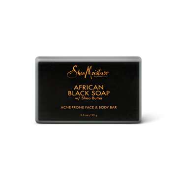SheaMoisture Face and Body Bar for Oily, Blemish-Prone Skin African Black Soap Paraben Free 3.5 oz 4...