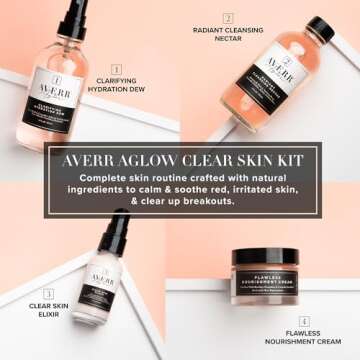 Averr Aglow - Clear Skin Kit - Acne Treatment - Dark Spot Remover - Blemish & Redness Control - Hydr...