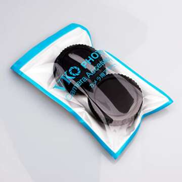 VKO Front Body Cap & Rear Lens Cap Replacement for Canon EOS 60D 70D 77D 80D 7D 5D Mark II III IV 750D 760D Rebel T7 T6 T6i T7i T6S T4i T5i T5 Camera Body & EF Lens Replaces RF-3(2 Pack)