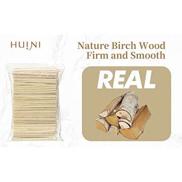 Huini 1000 Ct Wooden Waxing Sticks for Precision Hair Removal