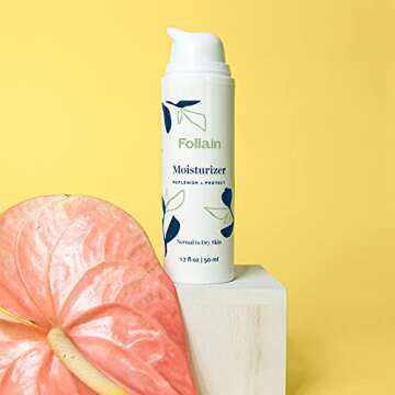 Follain Moisturizer: Replenish + Protect | Improves Look of Fine Lines and Wrinkles, Hydrating, Lightweight Daily Facial Lotion for Normal to Dry Skin with Peptide Complex, Cruelty Free, 1.7 fl oz