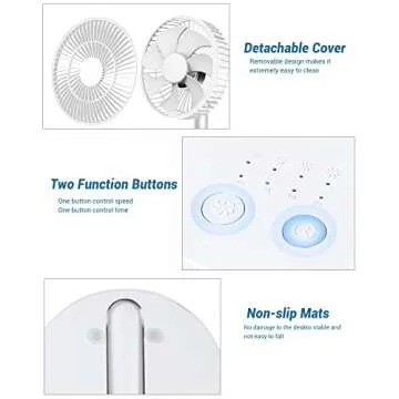 KASYDoFF Portable Desk Fan, USB Battery Operated Fan with 4 Speeds Strong Airflow, Foldable Personal Fan for Bedroom, Small Travel Fan for Outdoor