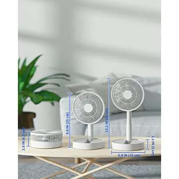KASYDoFF Portable Desk Fan, USB Battery Operated Fan with 4 Speeds Strong Airflow, Foldable Personal Fan for Bedroom, Small Travel Fan for Outdoor